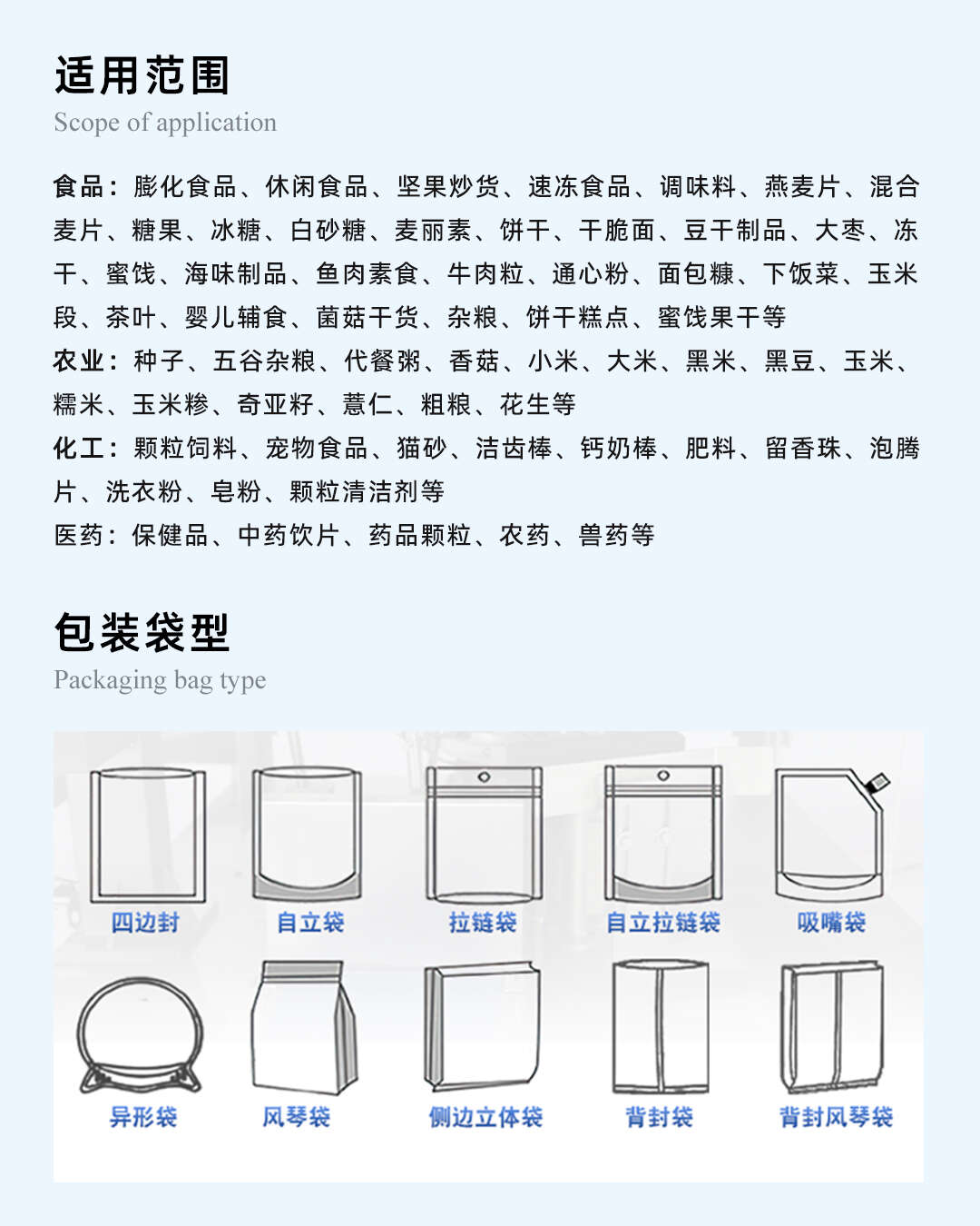 給袋式顆粒包裝流水線